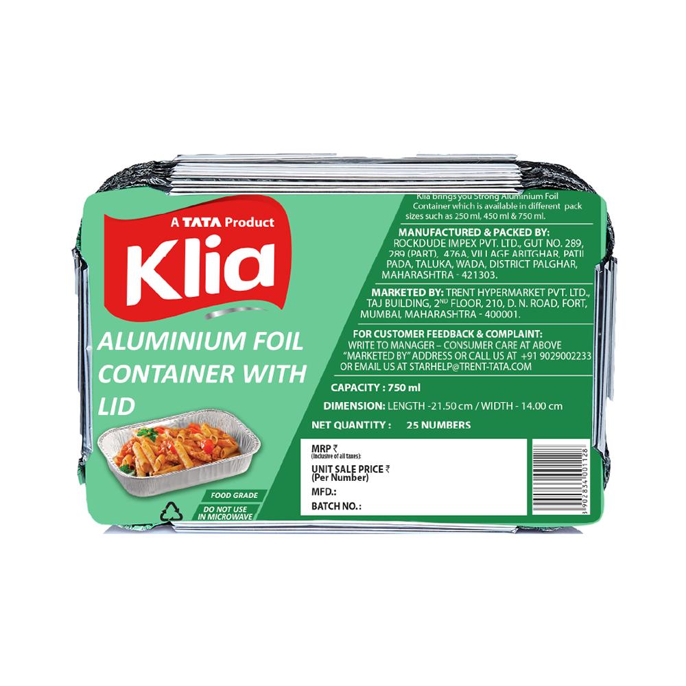 Klia Aluminium Container Large 25 pcs (750 ml)