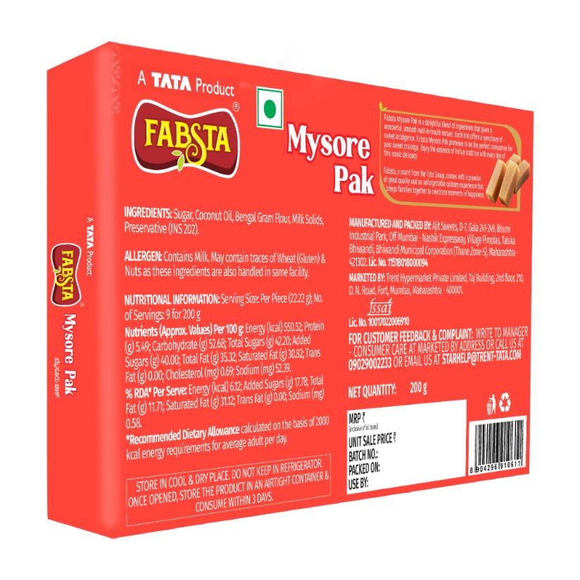 Fabsta Mysore Pak, 200 g