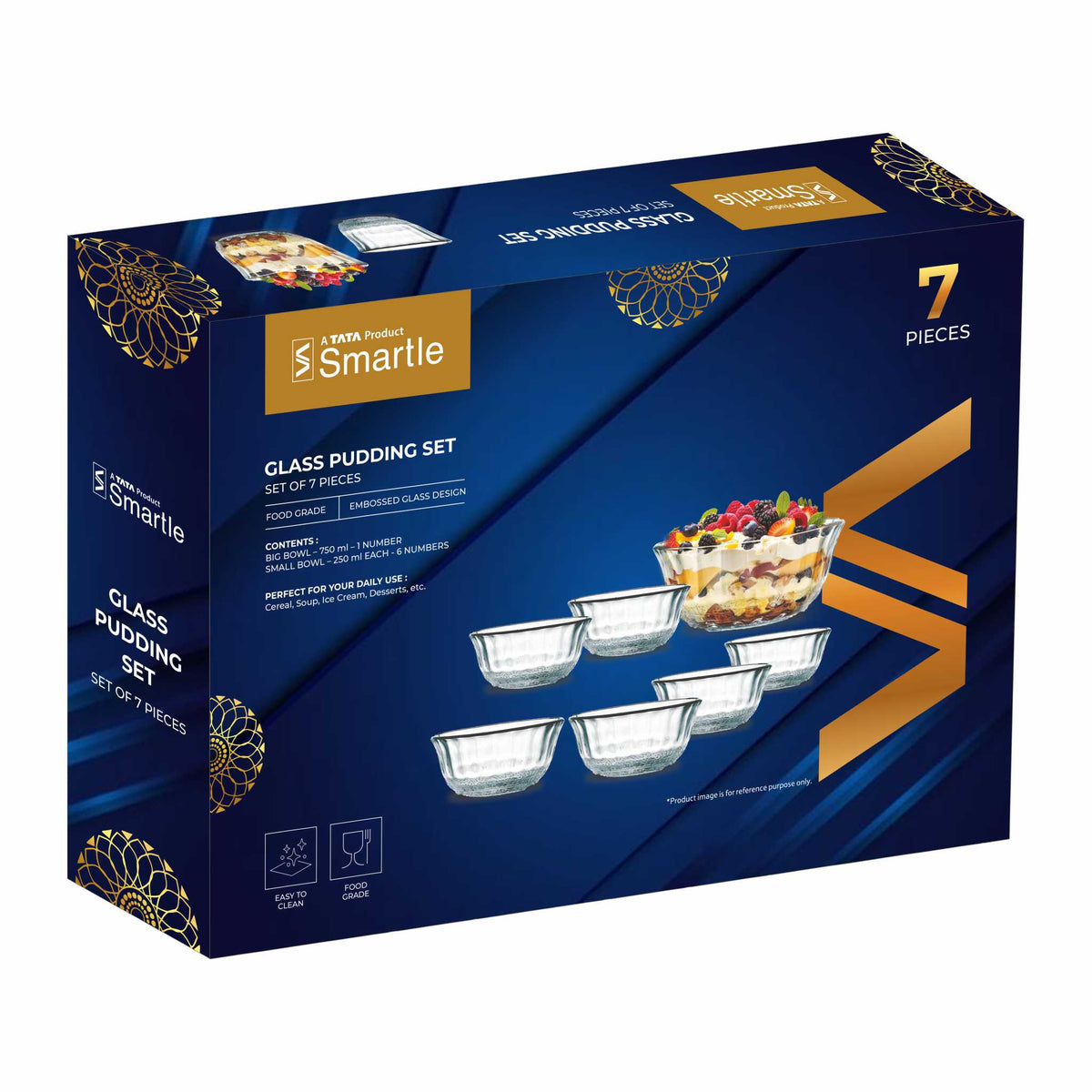 Smartle Nicole Glass Pudding Set Of 7 Pcs