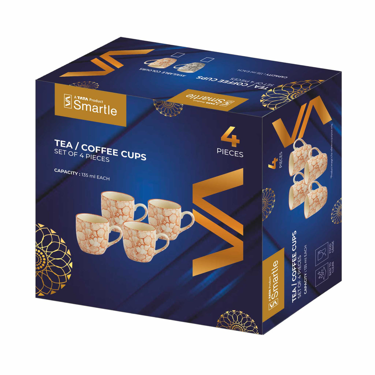 Smartle Melody Tea Coffee Mug 135 Ml Set Of 4 Pcs