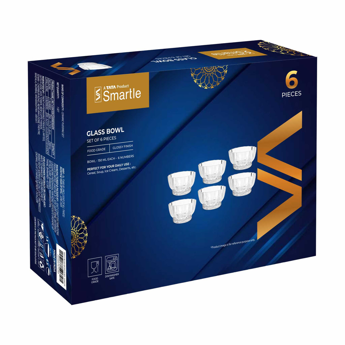 Smartle Eva Glass Bowl Set Of 6 Pcs