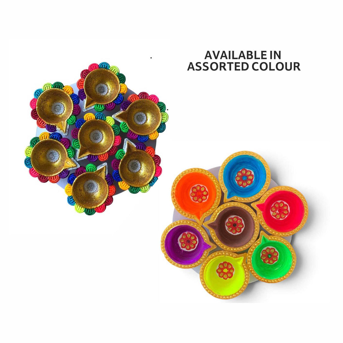 Smartle Clay Diya Pack Of 7