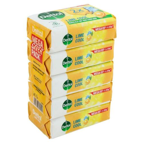 Dettol Lime Cool Bathing Soap 5x150 gm