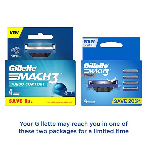 Gillette Mach3 Turbo Cartridge 4 pcs