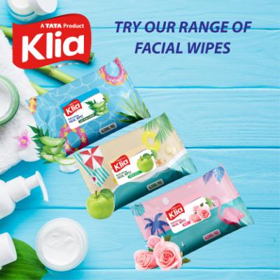 Klia Facial Wipes Rose pack of 20