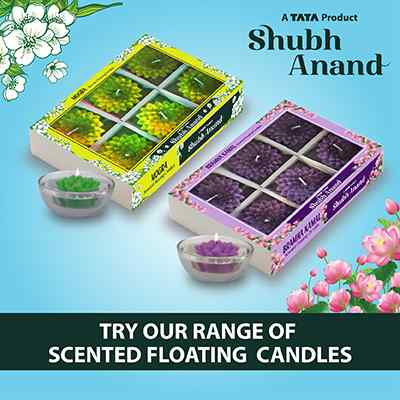 Shubh Anand Scented Floating candles Mogra 6 pcs