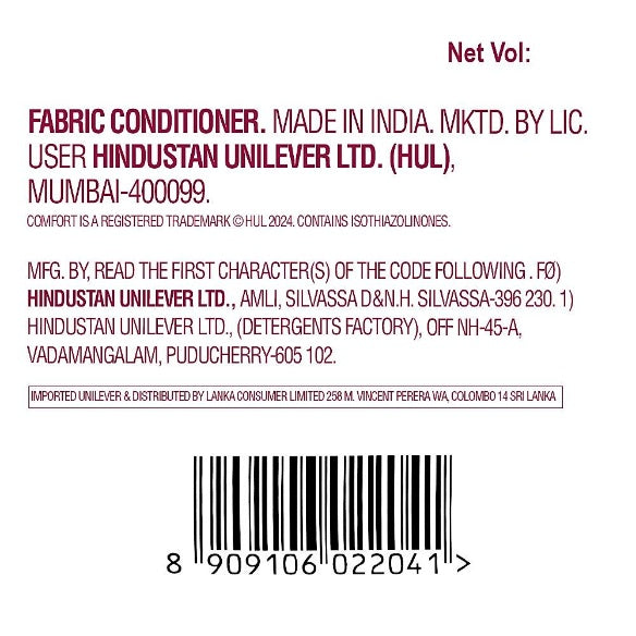 Comfort After Wash Lily Fresh Fabric Conditioner 860 ml