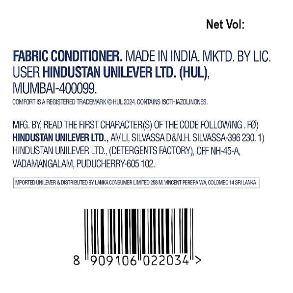 Comfort After Wash Morning Fresh Fabric Conditioner 860 ml