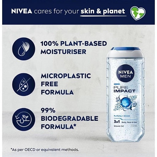 Nivea Men Pure Impact Shower Gel 250 ml