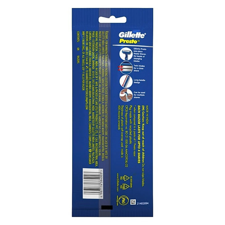 Gillette Presto Disposable Razor 5 pcs