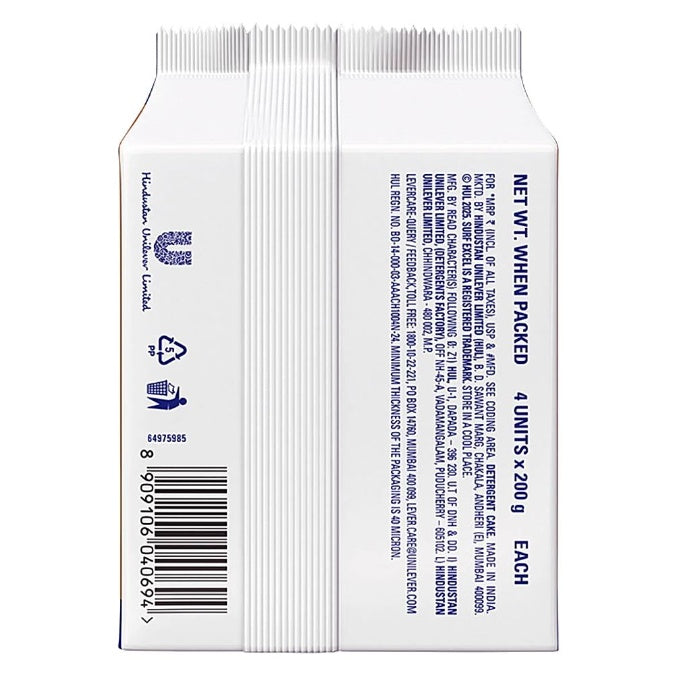 Surf Excel Detergent Bar 4x200 g