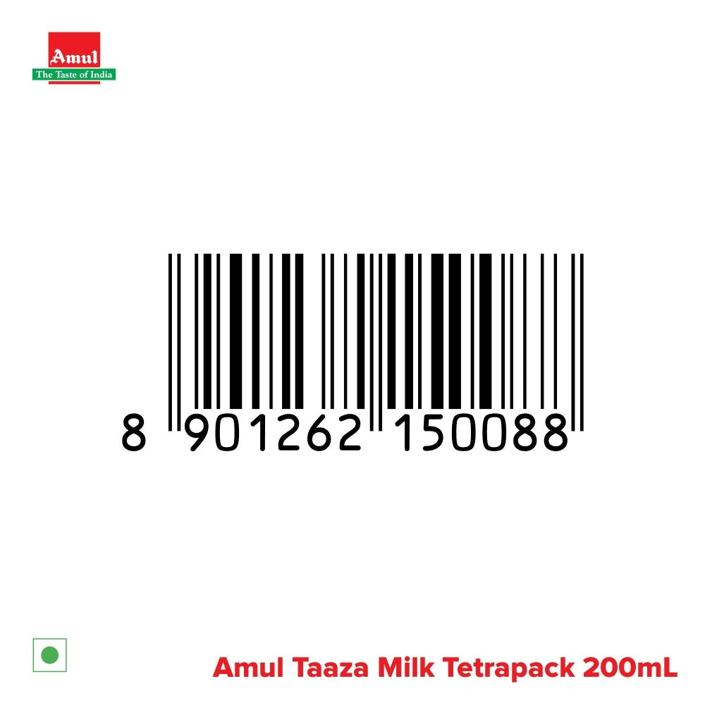 Amul Taaza Toned Milk Tetrapack 200 ml