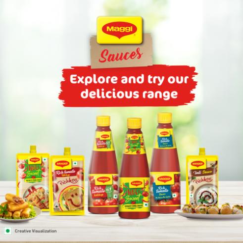 Maggi Hot & Sweet Tomato Ketchup Bottle 500 gm