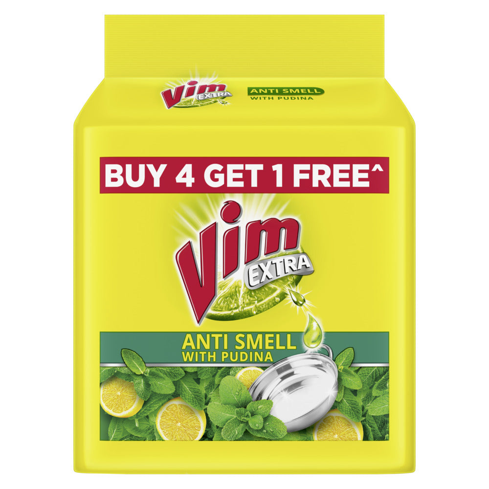 Vim Dishwash Anti Smell Pudina Bar 5x190 gm