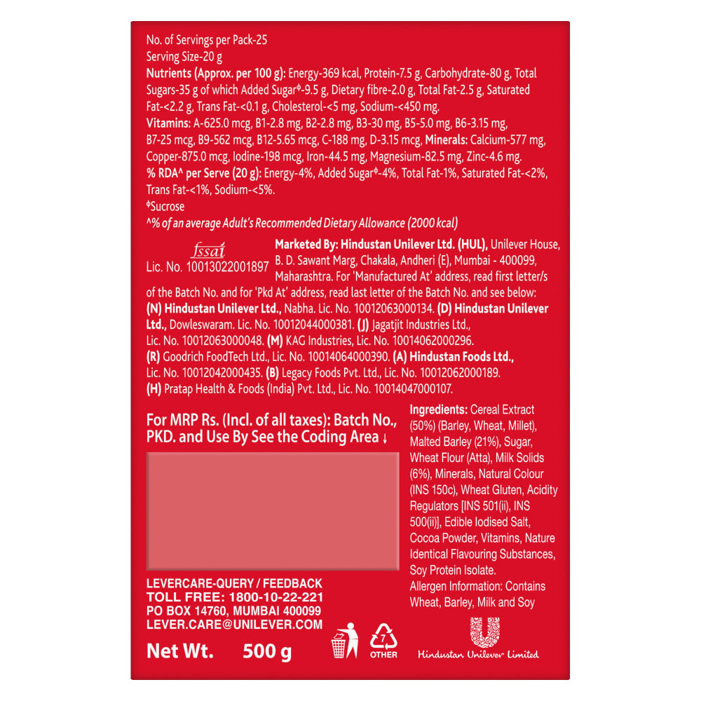 Boost Energy & Sports Nutrition Drink Refill Pack 500 gm