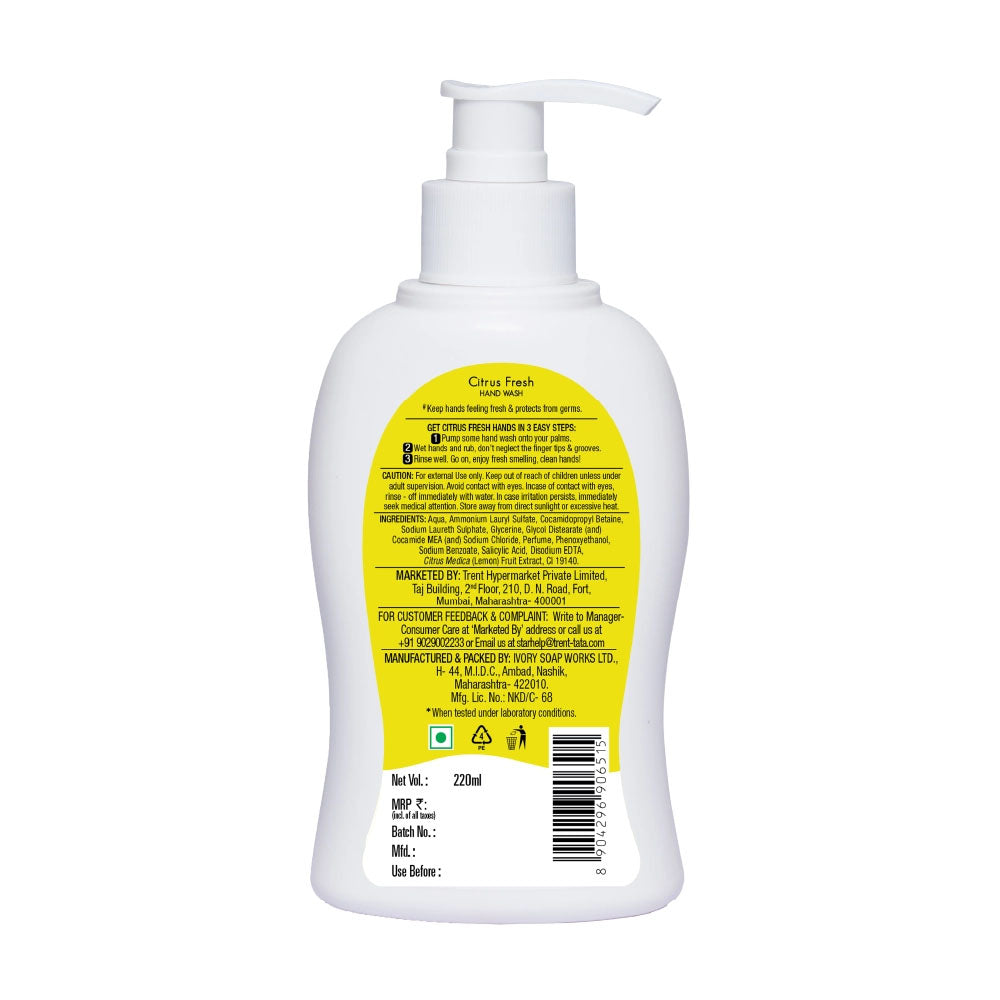 Skye Citrus Fresh Hand Wash 220ml
