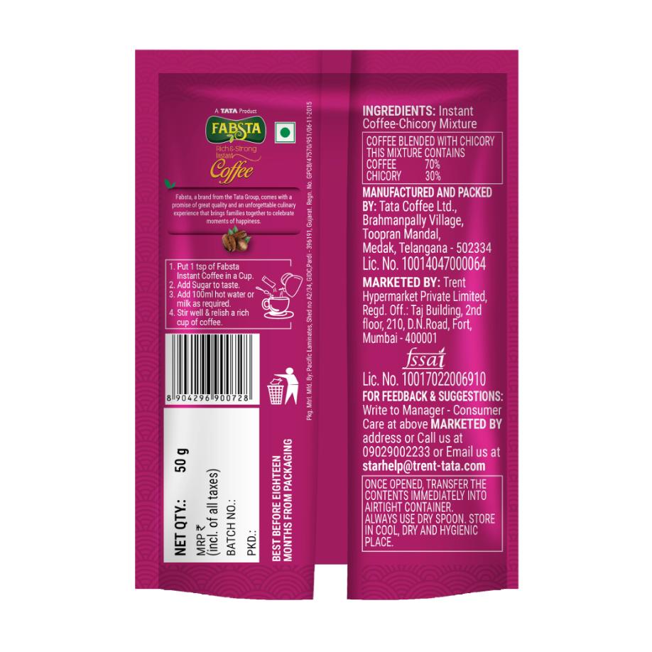 Fabsta Instant Coffee Rich & Strong, 50 g