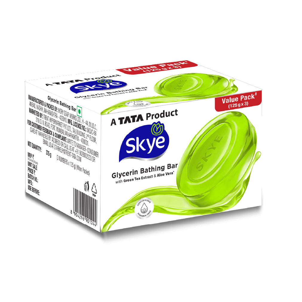 Skye Clear Splash Bathing Bar With Green Tea Extracts 125 gx3