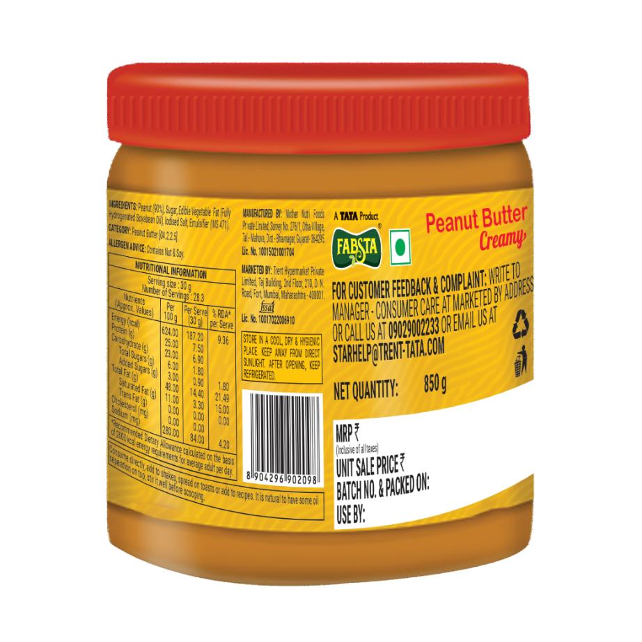 Fabsta Creamy Peanut Butter 850 g