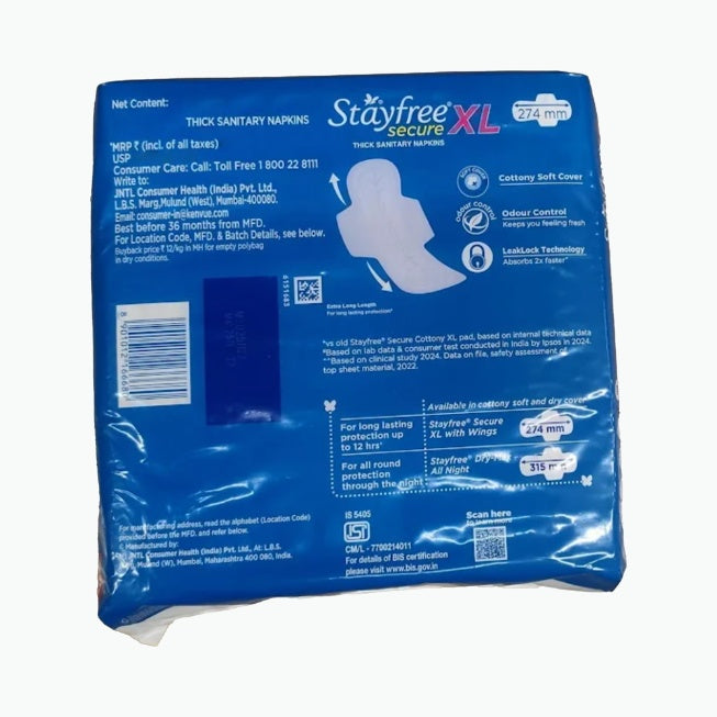 Stayfree Secure Xl Wings San Pads pack of 40 pads