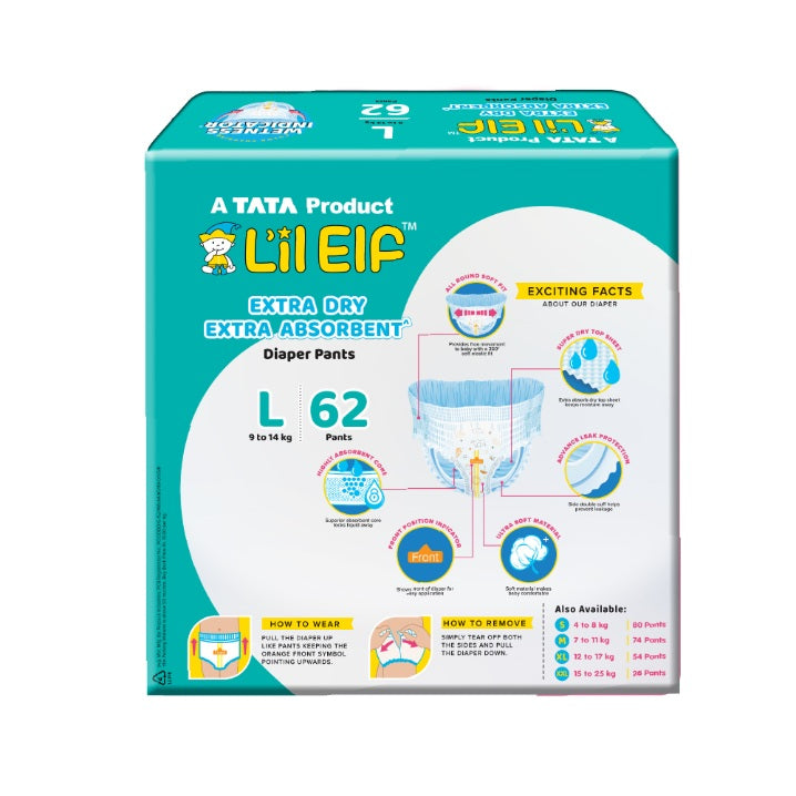 Tata Diaper Pants L, Pack of 62