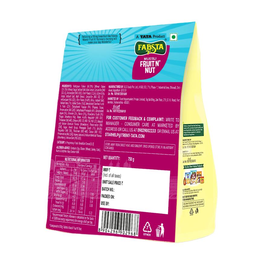 Fabsta Fruit N Nut Muesli Pouch 750 g