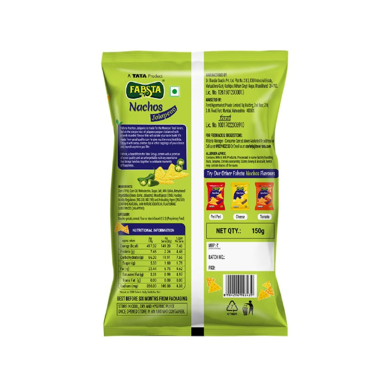 Fabsta Jalapeno Nachos, 130 g
