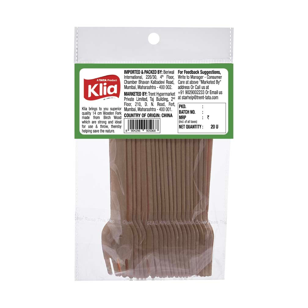 Klia Wodden Fork pack of 20