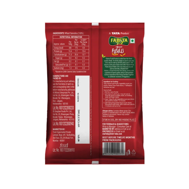 Fabsta Fusilli Pasta, 500 g