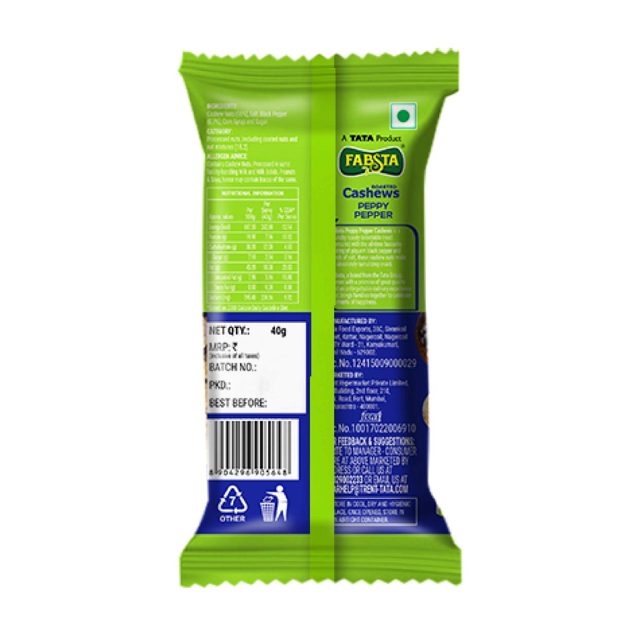 Fabsta Peppy Pepper Cashews 200 g