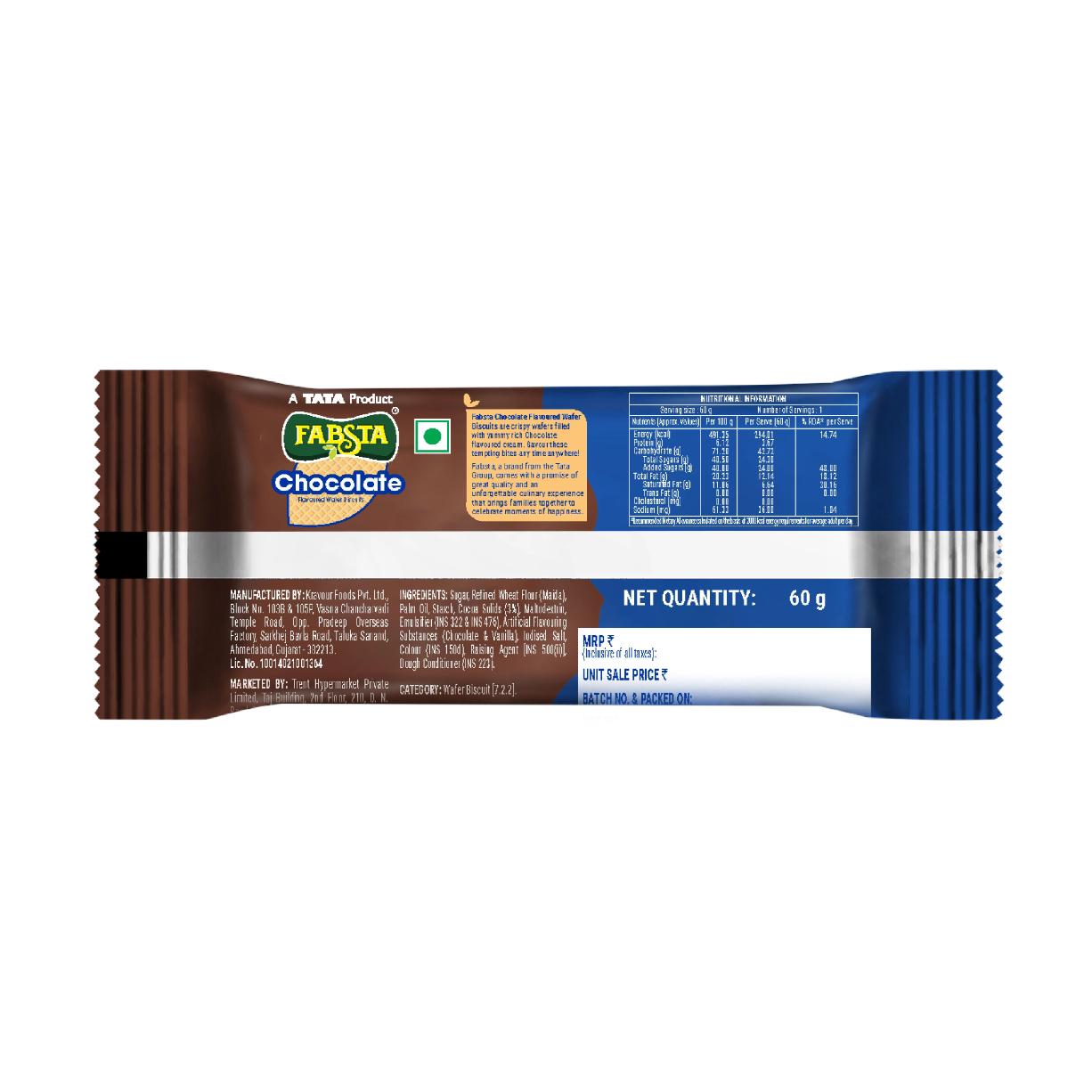 Fabsta Chocolate Wafer Biscuits 60 g
