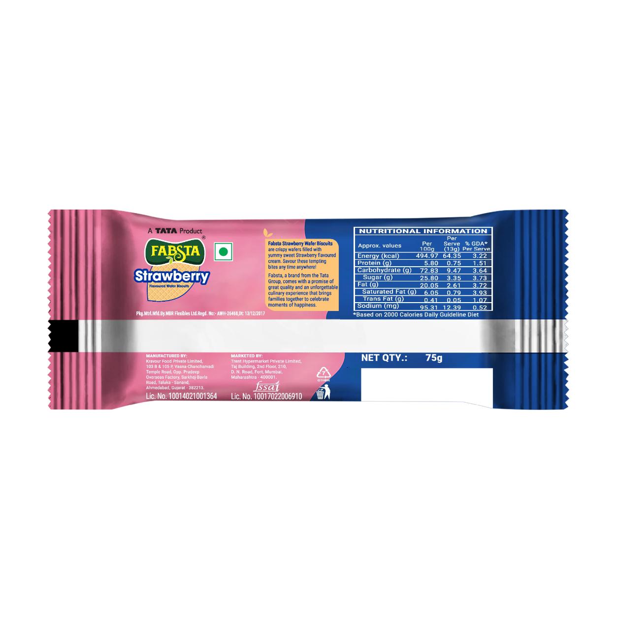 Fabsta Strawberry Wafer Biscuits 60 g