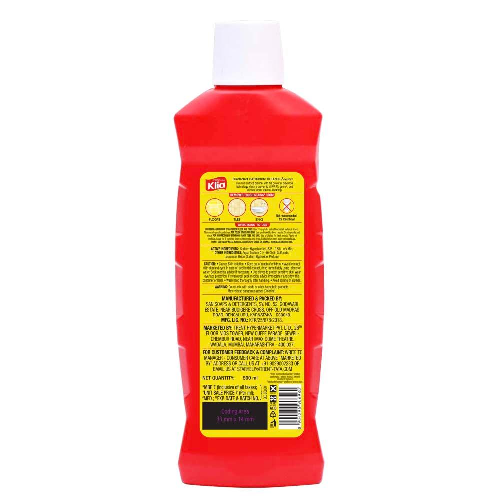 Klia Lemon Bathroom Cleaner, 500 ml
