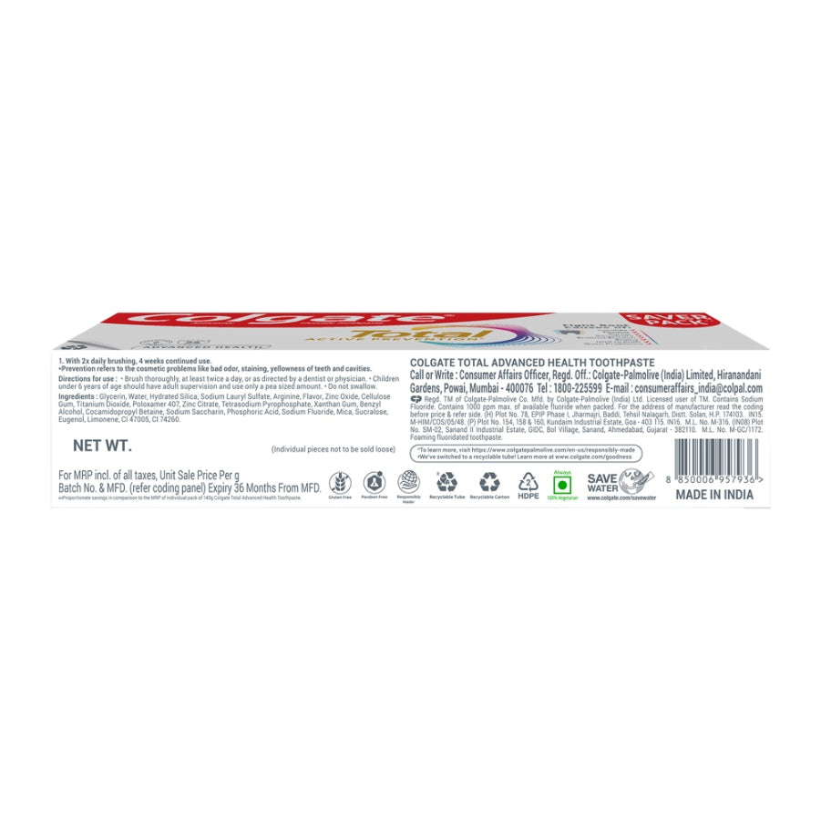 Colgate Total Advance Tooth Paste 2x150 g