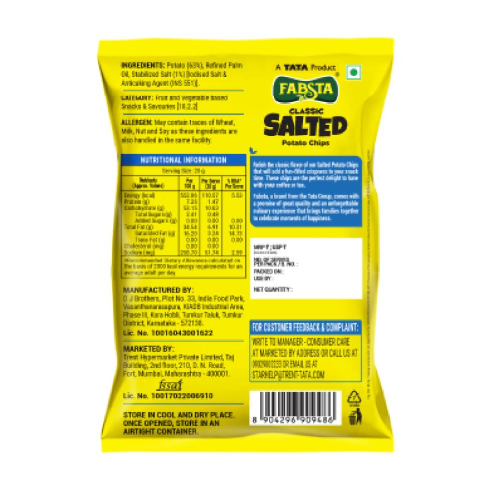Fabsta Classic Salted Potato Chips, 48 g