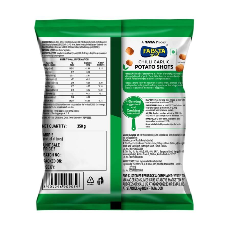 Fabsta Chilli Garlic Potato Shots 350 g