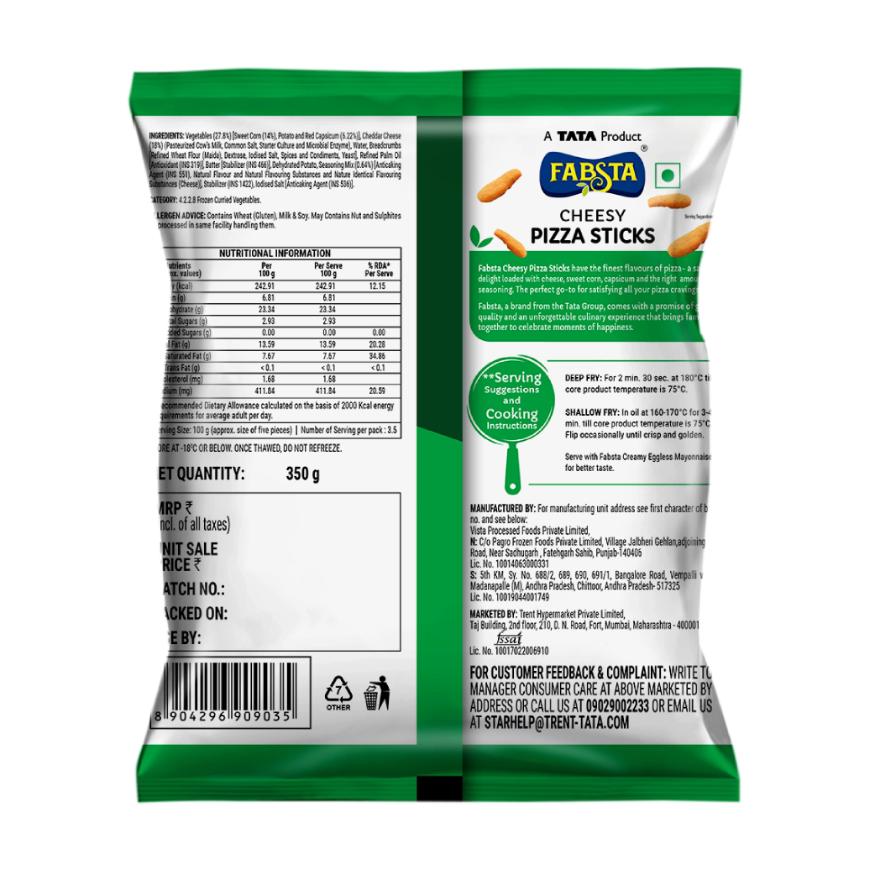 Fabsta Cheesy Pizza Sticks 350 g