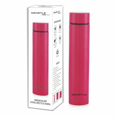 Smartle Aqua Slim Steel Bottle Pinnk 430 ml