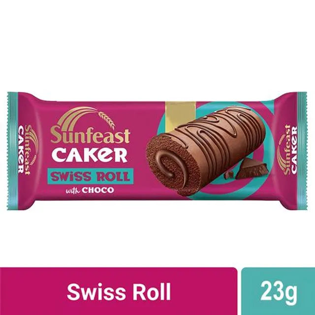 Sunfeast Caker Swiss Roll Chococream 23 gm