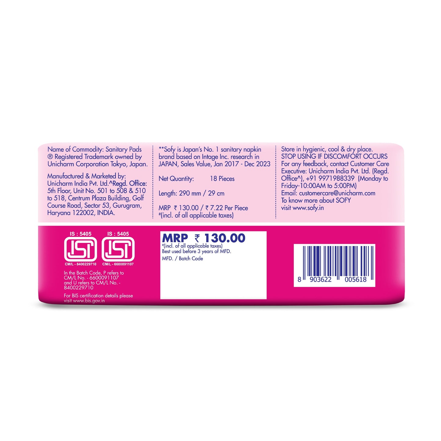 Sofy Bodyfit Sanitary Napkin Xl pack of 18