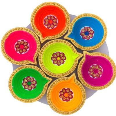 Smartle Multicolour Diya pack of 7