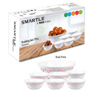 Smartle Opalware Pudding Set Bail Pink set of 7 pcs
