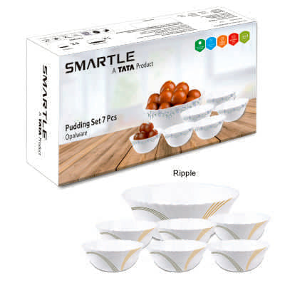 Smartle Opalware Pudding Set Ripple set of 7 pcs