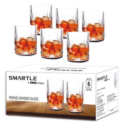 Smartle Paris Whiskey Glass 320 Ml set of 6