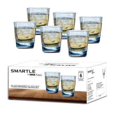 Smartle Plaza Whiskey Glass 320 Ml set of 6