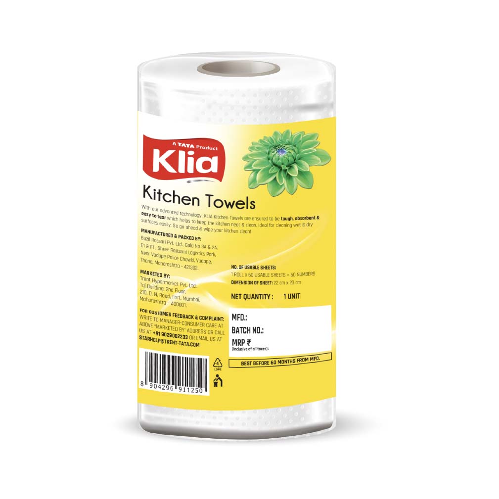 Klia Kitchen Towel 2Ply pack of 1 roll