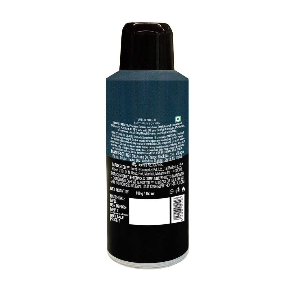 Skye Wild Night Body Spray For Men, 150 ml