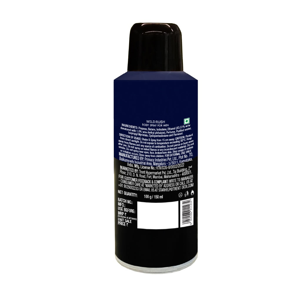 Skye Wild Rush Body Spray For Men, 150 ml