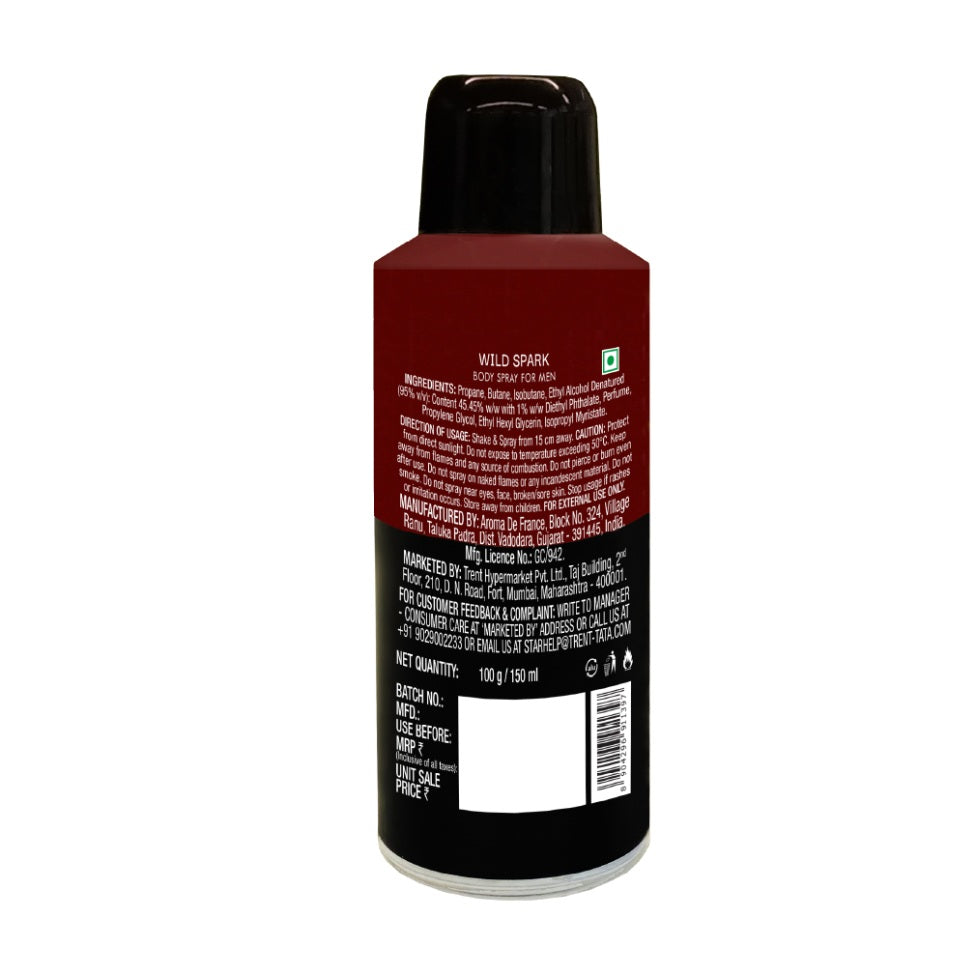 Skye Wild Spark Body Spray For Men, 150 ml