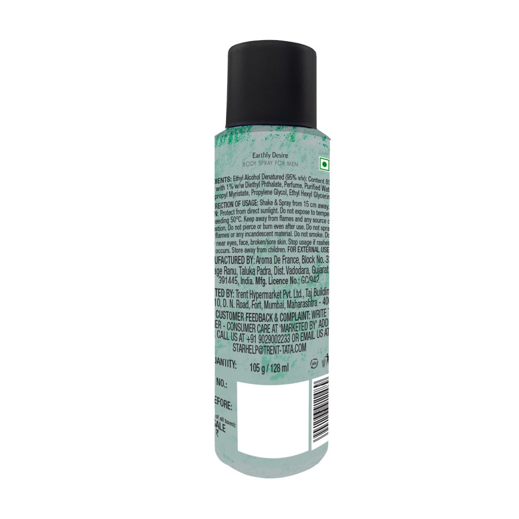 Skye Earthly Desire Zero Gas Body Spray For Men 128 ml